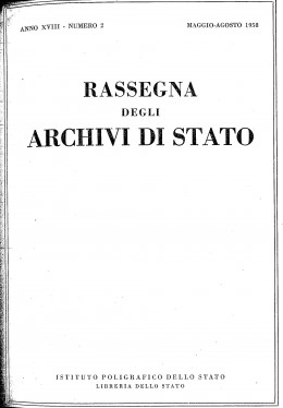 Rassegna degli Archivi di Stato, anno XVIII, n. 2, 1958
