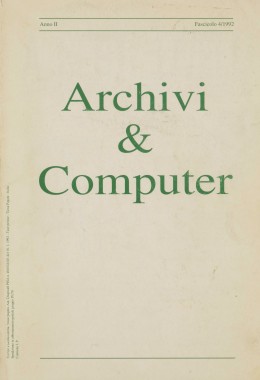 Pubblicazioni di altri editori: &quot;Archivi &amp; Computer&quot;, anno II, fascicolo 4/1992