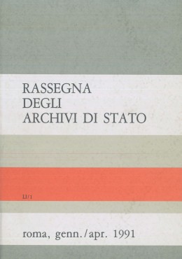 Rassegna degli Archivi di Stato, LI, gen./apr. 1991
