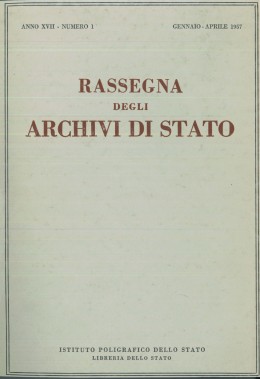 Rassegna degli Archivi di Stato, anno XVII, n. 1, 1957