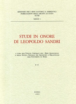 Saggi 1: Studi in onore di Leopoldo Sandri