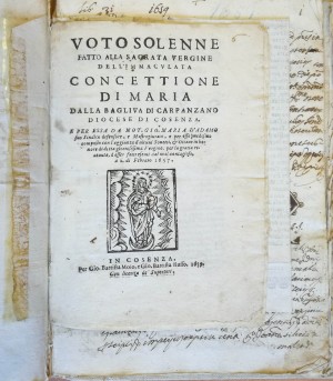 &quot;Voto solenne&quot;, ASCS, Notaio Giovanni Angelo Inserra, n. 185, 1658-1659, c. 6​