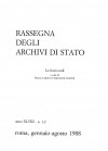 Rassegna degli Archivi di Stato, XLVIII, gen./agosto 1988