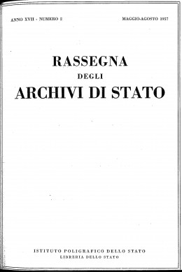 Rassegna degli Archivi di Stato, anno XVII, n. 2, 1957