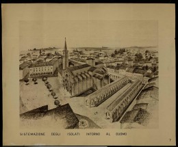 Sistemazione degli isolati intorno al Duomo, prima metà del XX secolo. Stampa su carta (ASPC)