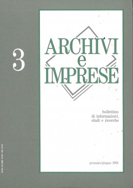 Pubblicazioni di altri editori: &quot;Archivi e Imprese&quot;, n. 3/1991