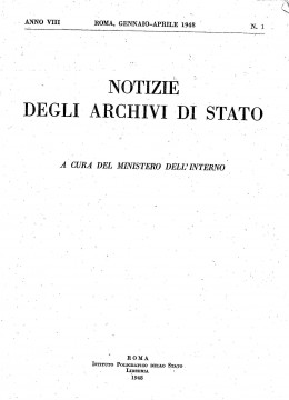 Notizie degli Archivi di Stato, anno VIII, 1948