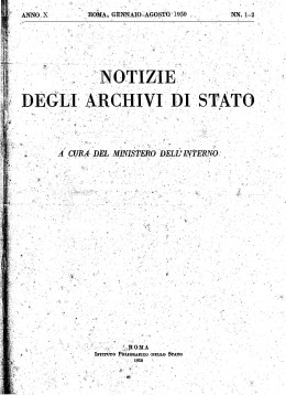 Notizie degli Archivi di Stato, anno X, 1950