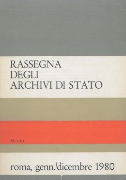 Rassegna degli Archivi di Stato, XL, gen./dic. 1980