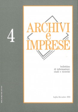 Pubblicazioni di altri editori: &quot;Archivi e Imprese&quot;, n. 4/1991