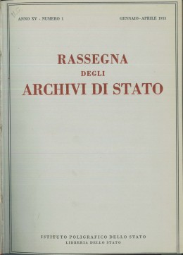 Rassegna  degli Archivi di Stato, anno XV, 1955