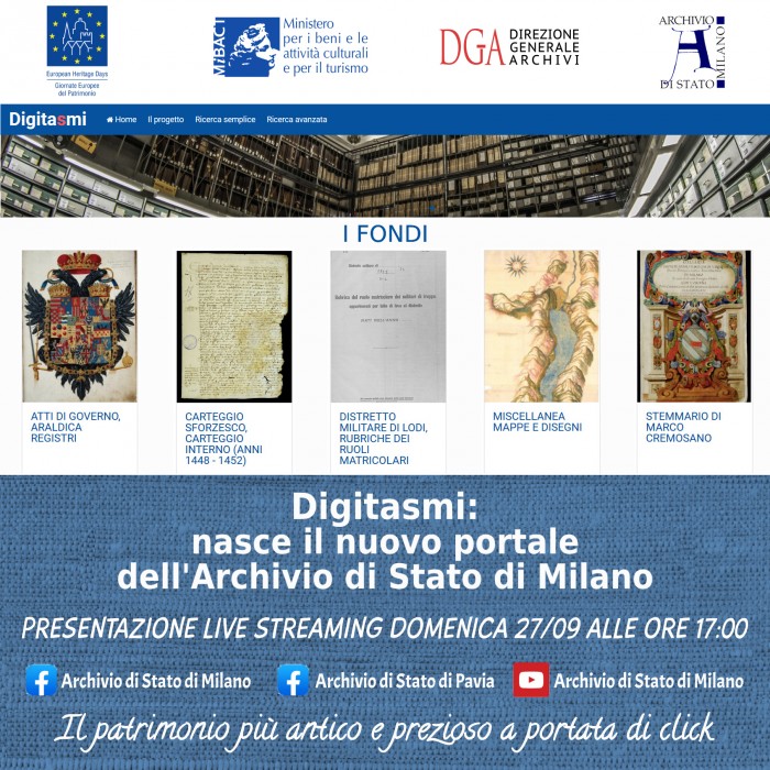 Direzione generale per gli archivi - Milano, 27 settembre 2020